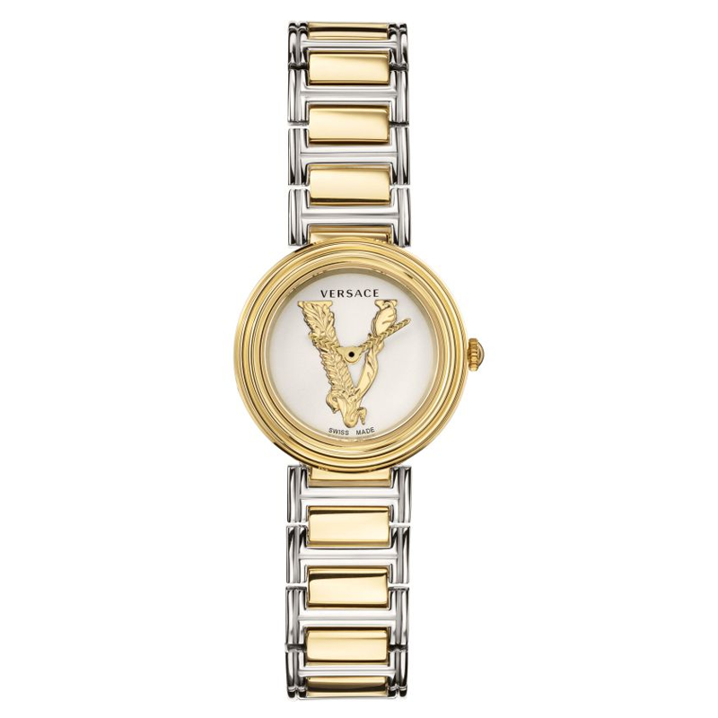  Shop Authentic Versace Virtus Quartz White Dial Two Tone Steel Strap Watch For Women - VET300721 - Luxxuri