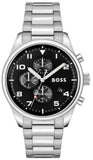  Shop Authentic Hugo Boss View Chronograph Black Dial Silver Steel Strap Watch For Men - 1514008 - Luxxuri