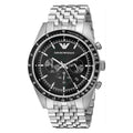  Shop Authentic Emporio Armani Tazio Chronograph Black Dial Silver Steel Strap Watch For Men - AR5988 - Luxxuri