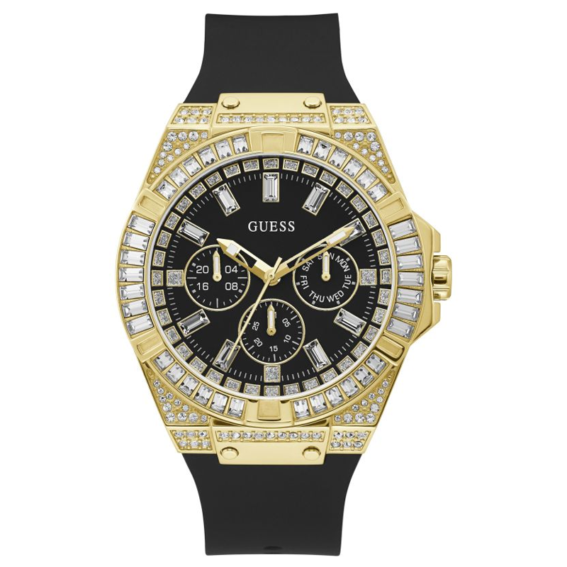  Shop Authentic Guess Zeus Chronograph Diamonds Black Dial Black Silicone Strap Watch For Men - GW0208G2 - Luxxuri