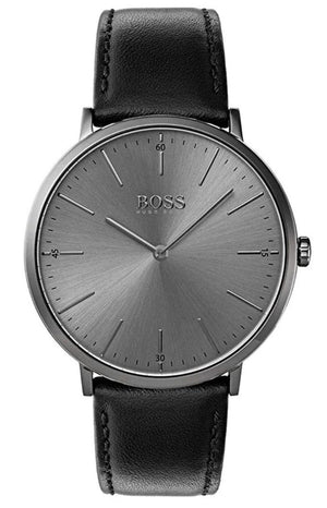  Shop Authentic Hugo Boss Modern Grey Dial Black Leather Strap Watch for Men - 1513540 - Luxxuri