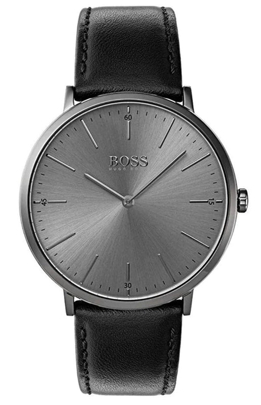  Shop Authentic Hugo Boss Modern Grey Dial Black Leather Strap Watch for Men - 1513540 - Luxxuri