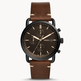  Shop Authentic Fossil Commuter Chronograph Black Dial Brown Leather Strap Watch for Men - FS5403 - Luxxuri