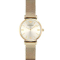  Shop Authentic Emporio Armani Retro Gold Dial Gold Mesh Bracelet Watch For Women - AR1957 - Luxxuri
