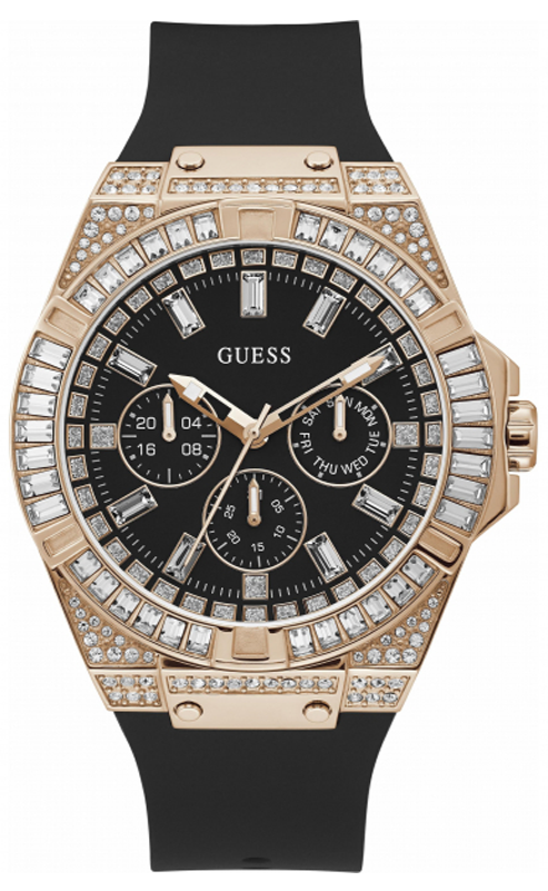  Shop Authentic Guess Zeus Multifunction Crystals Black Dial Black Silicone Strap Watch For Men - GW0208G4 - Luxxuri