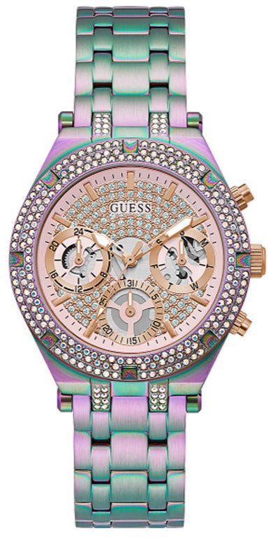  Shop Authentic Guess Heiress Multifunction Diamonds Purple Dial Purple Steel Strap Watch for Women - GW0440L3 - Luxxuri