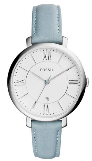  Shop Authentic Fossil Jacqueline White Dial Light Blue Leather Strap Watch for Women - ES3821 - Luxxuri