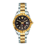  Shop Authentic Versace Hellenyium GMT Black Dial Two Tone Steel Strap Watch for Men - V11040015 - Luxxuri