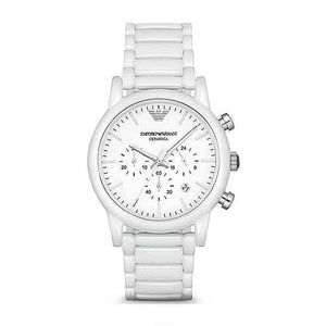  Shop Authentic Emporio Armani Luigi Chronograph Ceramic White Dial White Ceramic Strap Watch For Men - AR1499 - Luxxuri