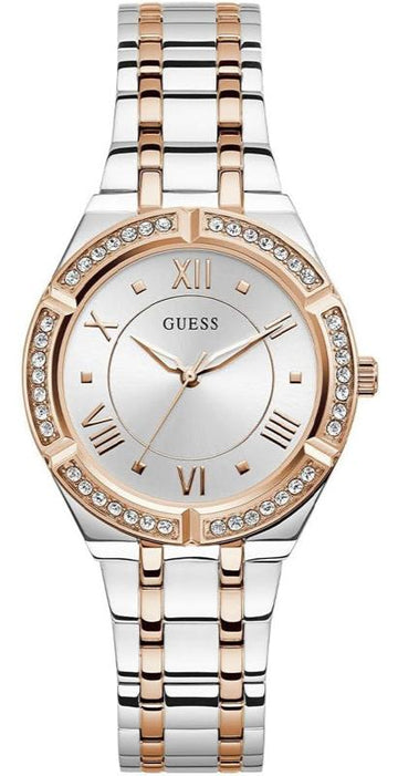  Shop Authentic Guess Cosmo Quartz Silver Dial Two Tone Steel Strap Watch For Women - GW0033L9 - Luxxuri