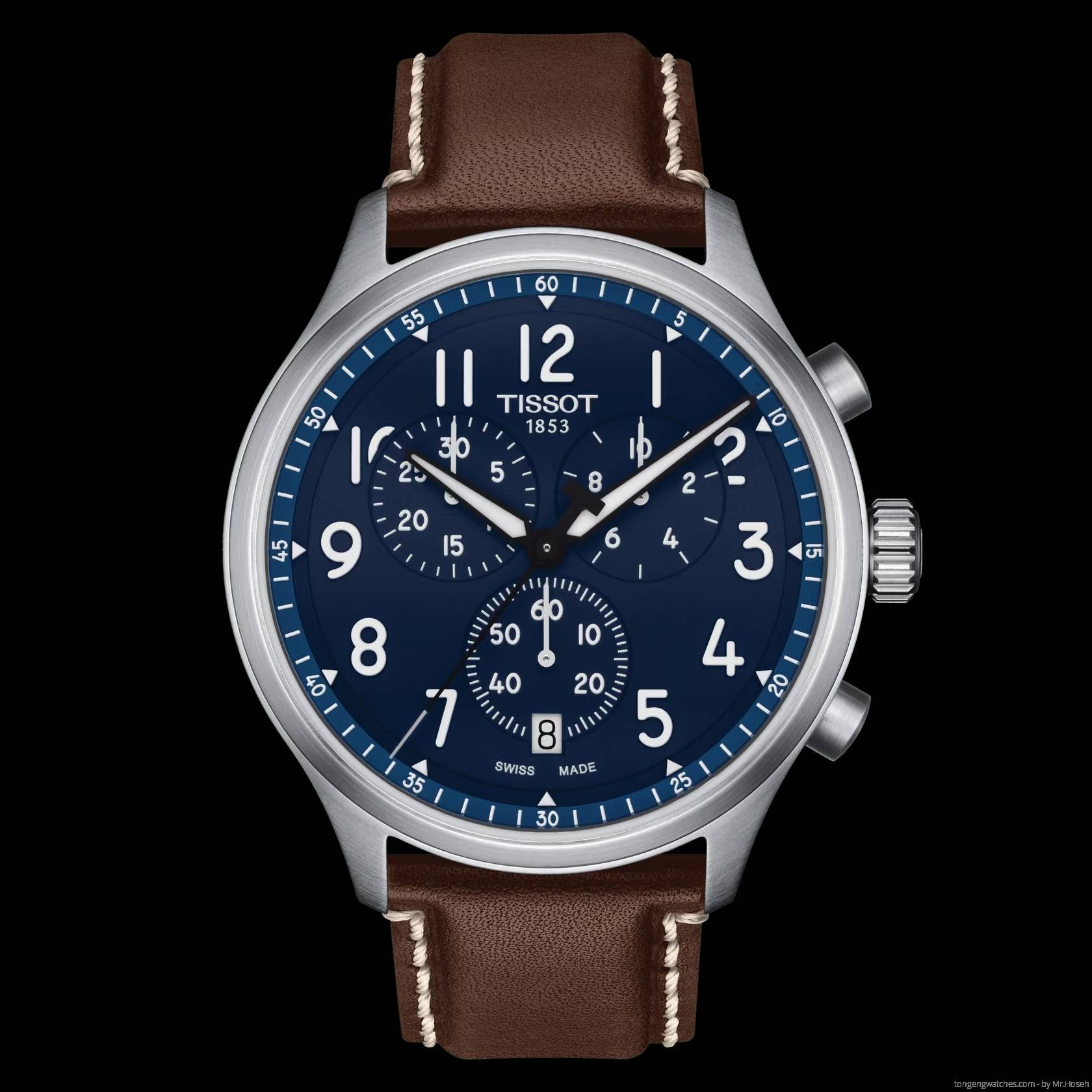  Shop Authentic Tissot Chrono XL Vintage Blue Dial Brown Leather Strap Watch For Men - T116.617.16.042.00 - Luxxuri