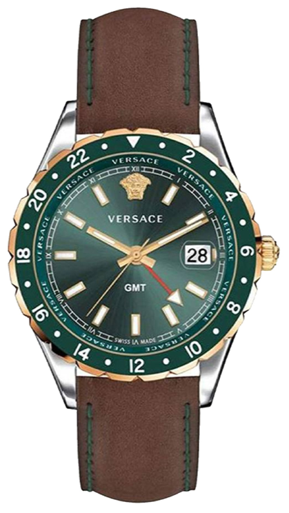  Shop Authentic Versace Hellenyium Green Dial Brown Leather Strap Watch for Men - V11090017 - Luxxuri
