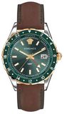  Shop Authentic Versace Hellenyium Green Dial Brown Leather Strap Watch for Men - V11090017 - Luxxuri