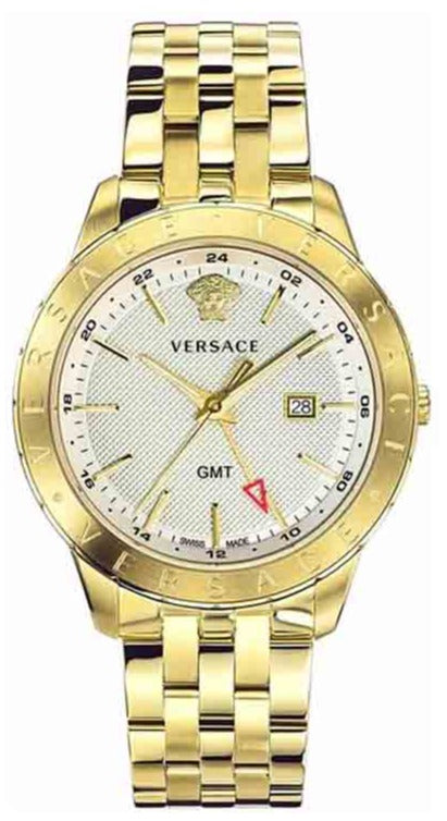  Shop Authentic Versace Univers Quartz White Dial Gold Steel Strap Watch for Men - VEBK00518 - Luxxuri
