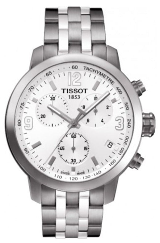  Shop Authentic Tissot PRC 200 Chronograph White Dial Silver Steel Strap Watch For Men - T055.417.11.017.00 - Luxxuri