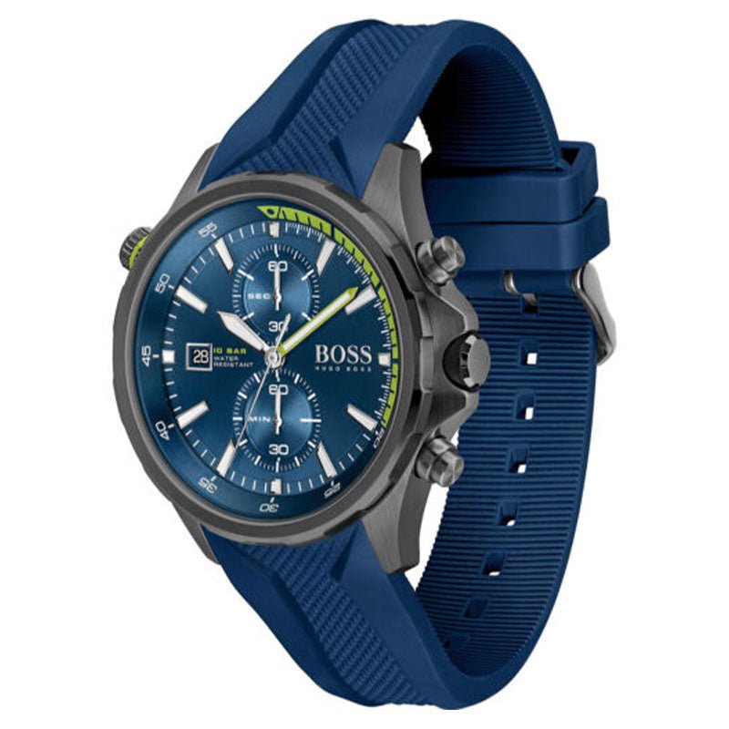  Shop Authentic Hugo Boss Globetrotter Blue Dial Blue Silicone Strap Watch for Men - 1513821 - Luxxuri