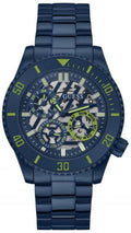 Guess Axle Multifunction Navy Blue Dial Blue Steel Strap Watch For Men - GW0488G4