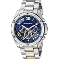  Shop Authentic Michael Kors Brecken Chronograph Blue Dial Two Tone Steel Strap Watch For Men - MK8437 - Luxxuri