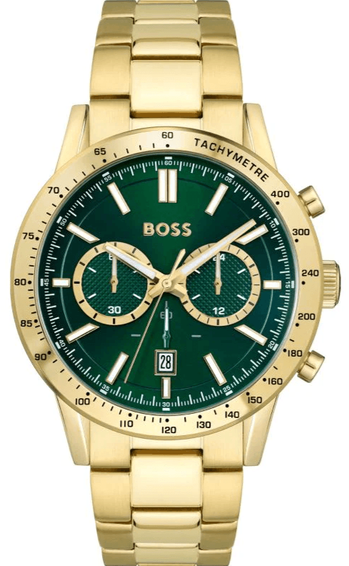 Shop Authentic Hugo Boss Allure Chronograph Green Dial Gold Steel Strap Watch for Men - 1513923 - Luxxuri