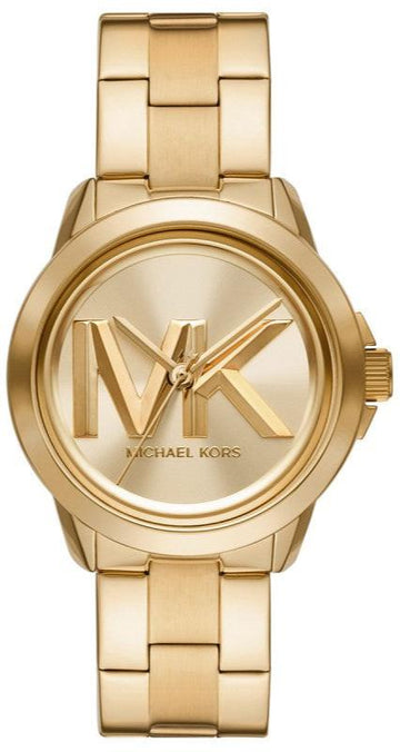  Shop Authentic Michael Kors Bryn Quartz Gold Dial Gold Steel Strap Watch For Women - MK7317 - Luxxuri