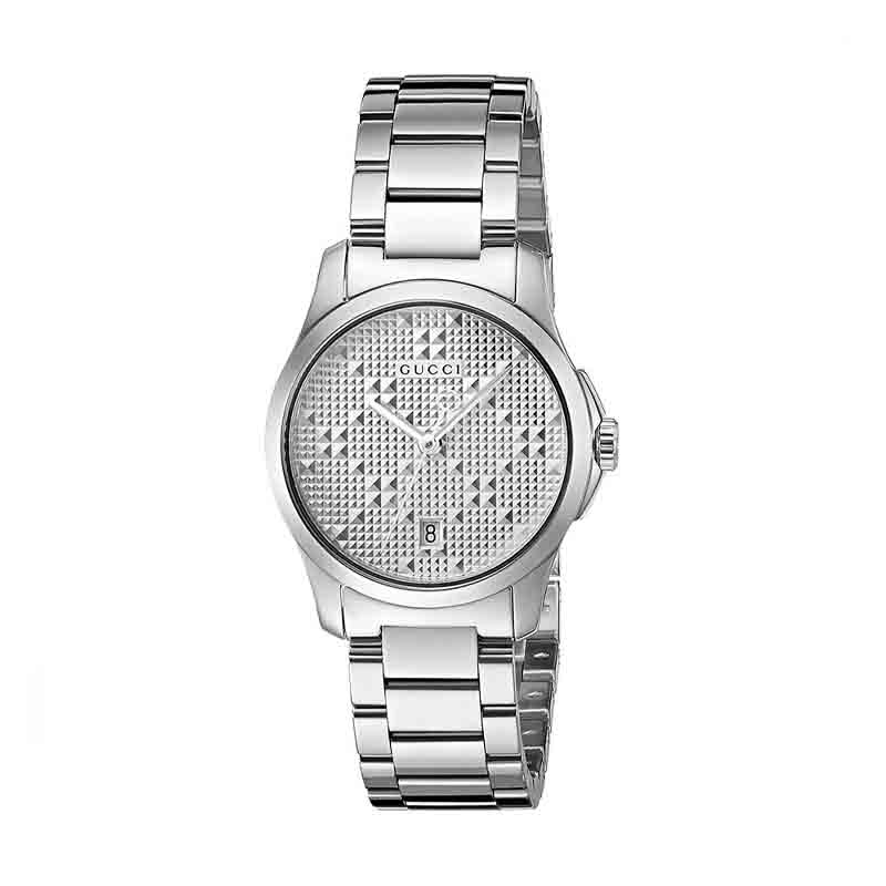  Shop Authentic Gucci G Timeless Quartz Silver Dial Silver Steel Strap Watch For Women - YA126551 - Luxxuri