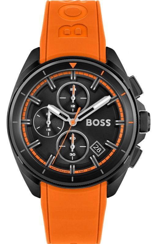  Shop Authentic Hugo Boss Volane Black Dial Orange Silicone Strap Watch for Men - 1513957 - Luxxuri