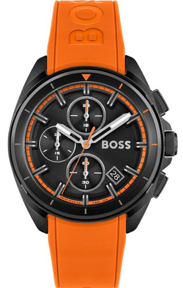  Shop Authentic Hugo Boss Volane Black Dial Orange Silicone Strap Watch for Men - 1513957 - Luxxuri