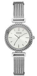 Guess Quartz Silver Dial Silver Mesh Bracelet Watch For Women - W1152L1