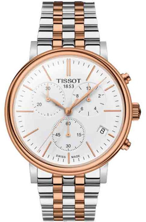  Shop Authentic Tissot Carson Premium Chronograph White Dial Two Tone Steel Strap Watch For Men - T122.417.22.011.00 - Luxxuri
