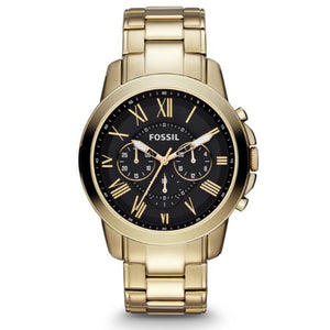  Shop Authentic Fossil Grant Chronograph Black Dial Gold Steel Strap Watch for Men - FS4815 - Luxxuri