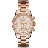  Shop Authentic Michael Kors Ritz Chronograph Rose Gold Dial Rose Gold Steel Strap Watch for Women - MK6077 - Luxxuri