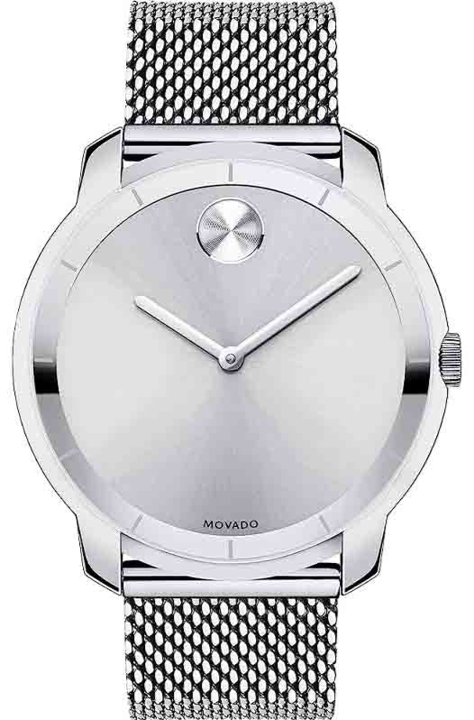  Shop Authentic Movado Bold Silver Dial Silver Mesh Bracelet Watch For Men - 3600260 - Luxxuri