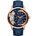  Shop Authentic Fossil Townsman Twist Skeleton Blue Dial Blue Leather Strap Watch for Men -  ME1138 - Luxxuri