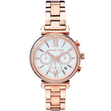  Shop Authentic Michael Kors Sofie Chronograph Mother of Pearl White Dial Rose Gold Steel Strap Watch For Women - MK6576 - Luxxuri