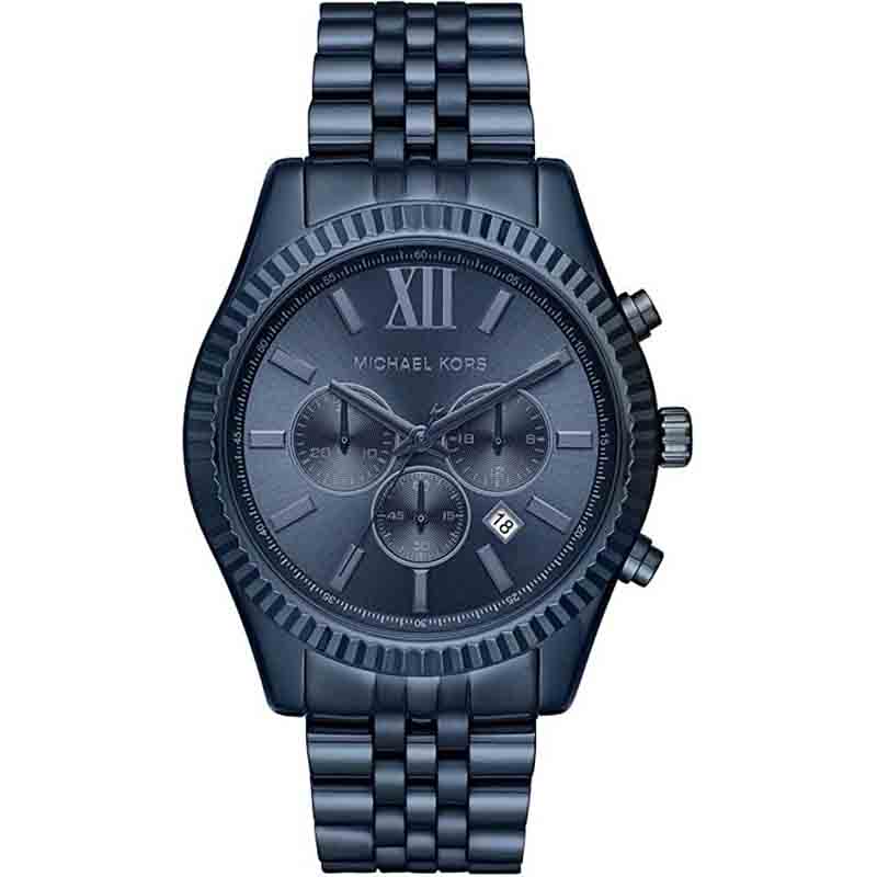  Shop Authentic Michael Kors Lexington Chronograph Blue Dial Blue Steel Strap Watch for Men - MK8480 - Luxxuri