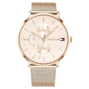  Shop Authentic Tommy Hilfiger Jenna Quartz Rose Gold Dial Rose Gold Mesh Bracelet Watch For Women - 1781944 - Luxxuri