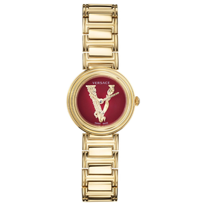  Shop Authentic Versace Virtus Mini Quartz Red Dial Gold Steel Strap Watch For Women - VET300321 - Luxxuri