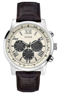  Shop Authentic Guess Chronograph Quartz White Dial Brown Leather Strap Watch For Men - W0380G1 - Luxxuri
