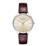  Shop Authentic Emporio Armani Dress Quartz Silver Dial Brown Leather Strap Watch For Women - AR11063 - Luxxuri