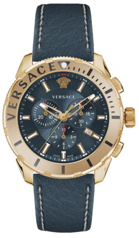  Shop Authentic Versace Casual Chronograph Blue Dial Blue Leather Strap Watch for Men - VERG004-18 - Luxxuri