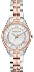 Michael Kors Lauryn Mother of Pearl Dial Two Tone Steel Strap Watch For Women - MK3979