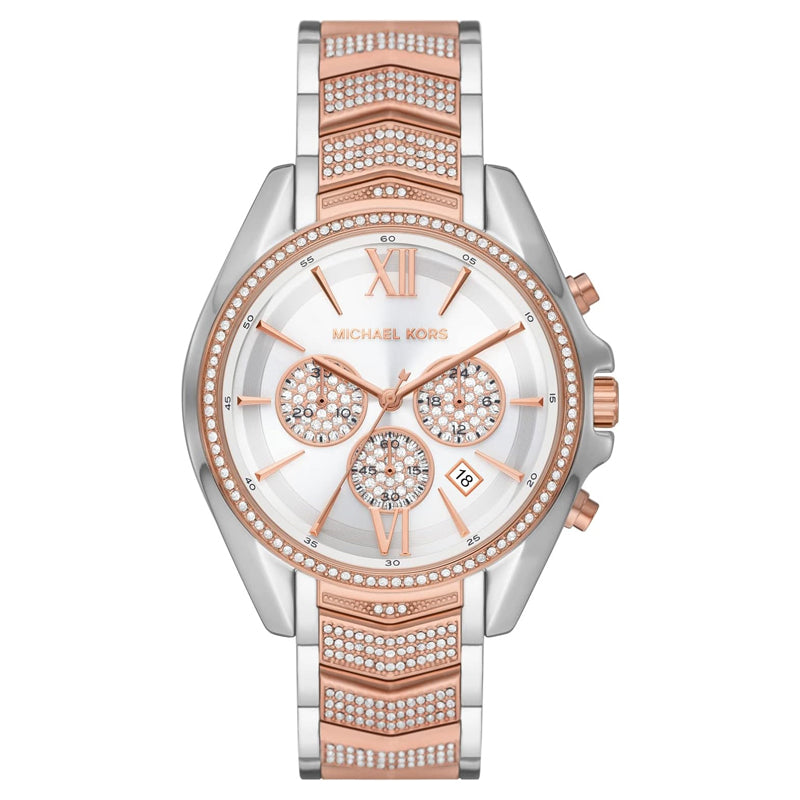  Shop Authentic Michael Kors Whitney Chronograph Silver Dial Two Tone Steel Strap Watch For Women - MK7225 - Luxxuri