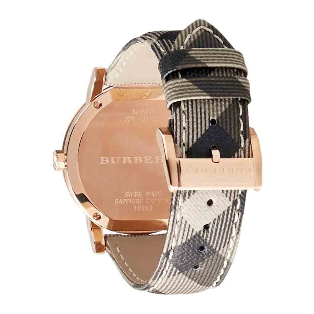  Shop Authentic Burberry The City Rose Gold Dial Brown Leather Strap Watch for Women - BU9040 - Luxxuri