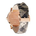  Shop Authentic Burberry The City Gold Dial Haymarket Brown Leather Strap Watch for Women - BU9219 - Luxxuri