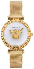  Shop Authentic Versace Palazzo Empire Greca White Dial Gold Mesh Bracelet Watch for Women - VEDV00619 - Luxxuri