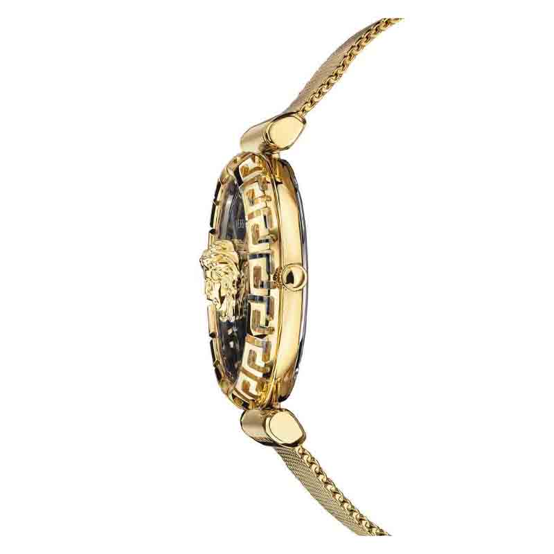  Shop Authentic Versace Palazzo Empire Greca Black Dial Gold Mesh Bracelet Watch for Women - VEDV00519 - Luxxuri