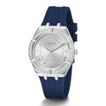  Shop Authentic Guess Cosmo Diamonds Silver Dial Blue Rubber Strap Watch for Women - GW0034L5 - Luxxuri