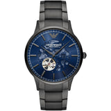  Shop Authentic Emporio Armani Renato Automatic Blue Dial Grey Steel Strap Watch For Men - AR60056 - Luxxuri