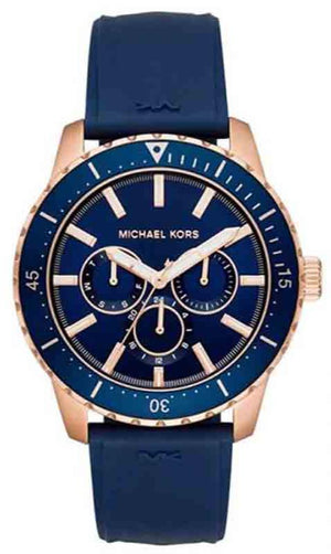  Shop Authentic Michael Kors Cunningham Multifunction Blue Dial Blue Rubber Strap Watch For Men - MK7163 - Luxxuri