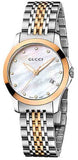  Shop Authentic Gucci G Timeless Diamonds Mother of Pearl Dial Two Tone Mesh Bracelet Watch For Women - YA126514 - Luxxuri